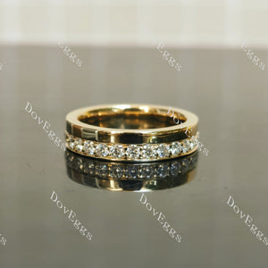 Round pave full eternity stones wedding band| Doveggs