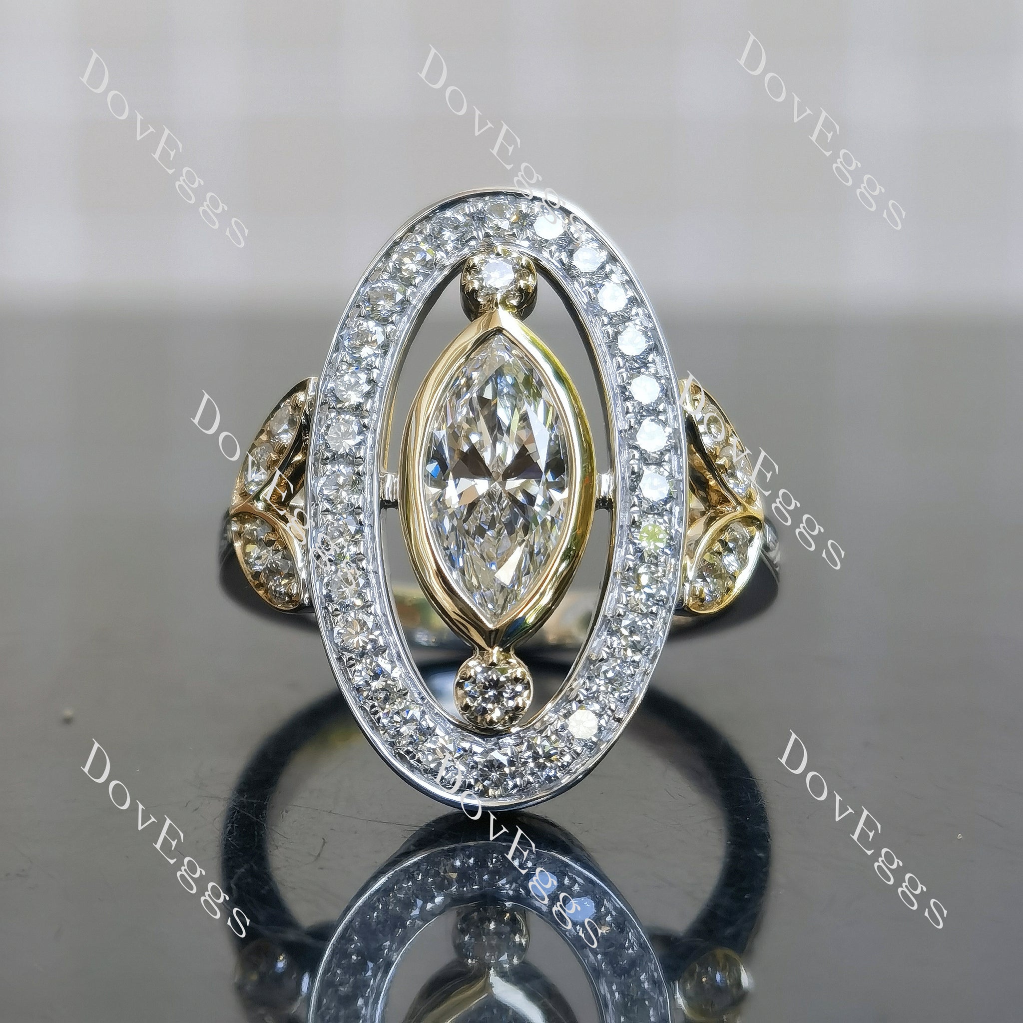 Retro and prosperous, combined with modern style engagement ring| Doveggs