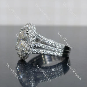 Lab Diamond Ring with Round Accents (Moissanite/LGD) in 10K/14K Gold or Platinum | DovEggs