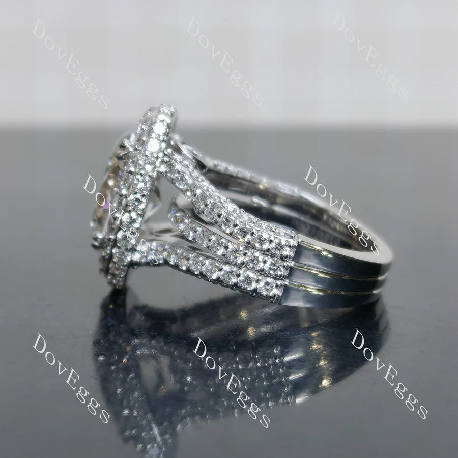 Lab Diamond Ring with Round Accents (Moissanite/LGD) in 10K/14K Gold or Platinum | DovEggs