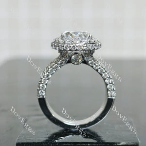 Lab Diamond Ring with Round Accents (Moissanite/LGD) in 10K/14K Gold or Platinum | DovEggs