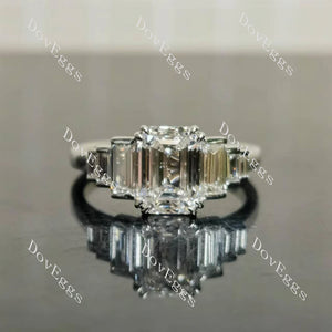 Lab Diamond Ring with Round & Baguette Accents in 10K/14K Gold or Platinum | DovEggs
