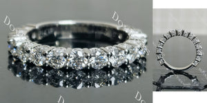 Round 3/4 eternity pave moissanite/lab grown diamond wedding band main view|Doveggs