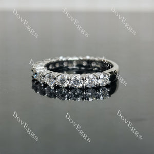 Round 3/4 eternity pave stones wedding band side view|Doveggs