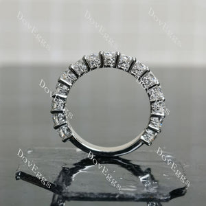 3/4 eternity pave moissanite/lab grown diamond wedding band|Doveggs