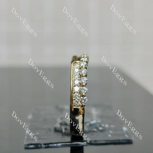 Round pave wedding band side view | Doveggs