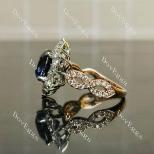floral vintage pave colored gem engagement ring|Doveggs
