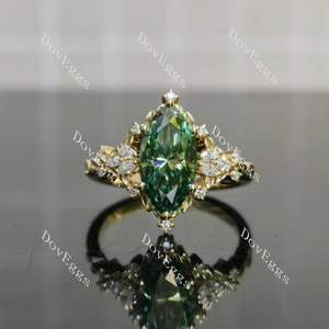 Solid 10k yellow gold marquise-Colored Moissanite Ring (3ct) | DovEggs