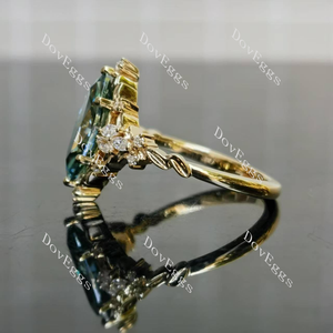 Solid 10k yellow gold marquise-Colored Moissanite Ring (3ct) | DovEggs