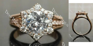 Petite Pavé Lab Diamond Ring with ≤2.8mm Accents in 10K/14K Gold or Platinum | DovEggs