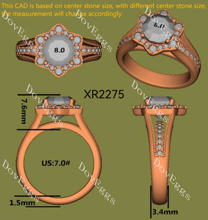 Petite Pavé Lab Diamond Ring with ≤2.8mm Accents in 10K/14K Gold or Platinum | DovEggs