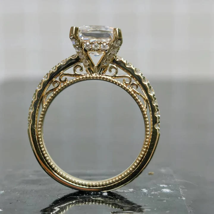 Accent Lab Diamond Ring in 10K/14K Gold or Platinum | DovEggs