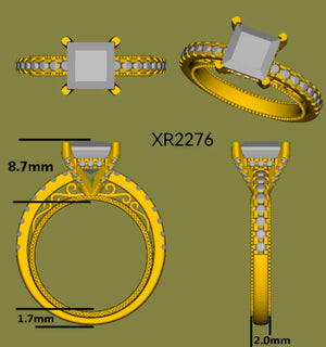 Accent Lab Diamond Ring in 10K/14K Gold or Platinum | DovEggs