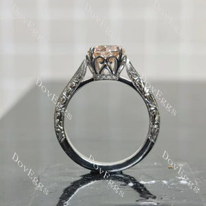 basket hand carved moissanite engagement ring|Doveggs