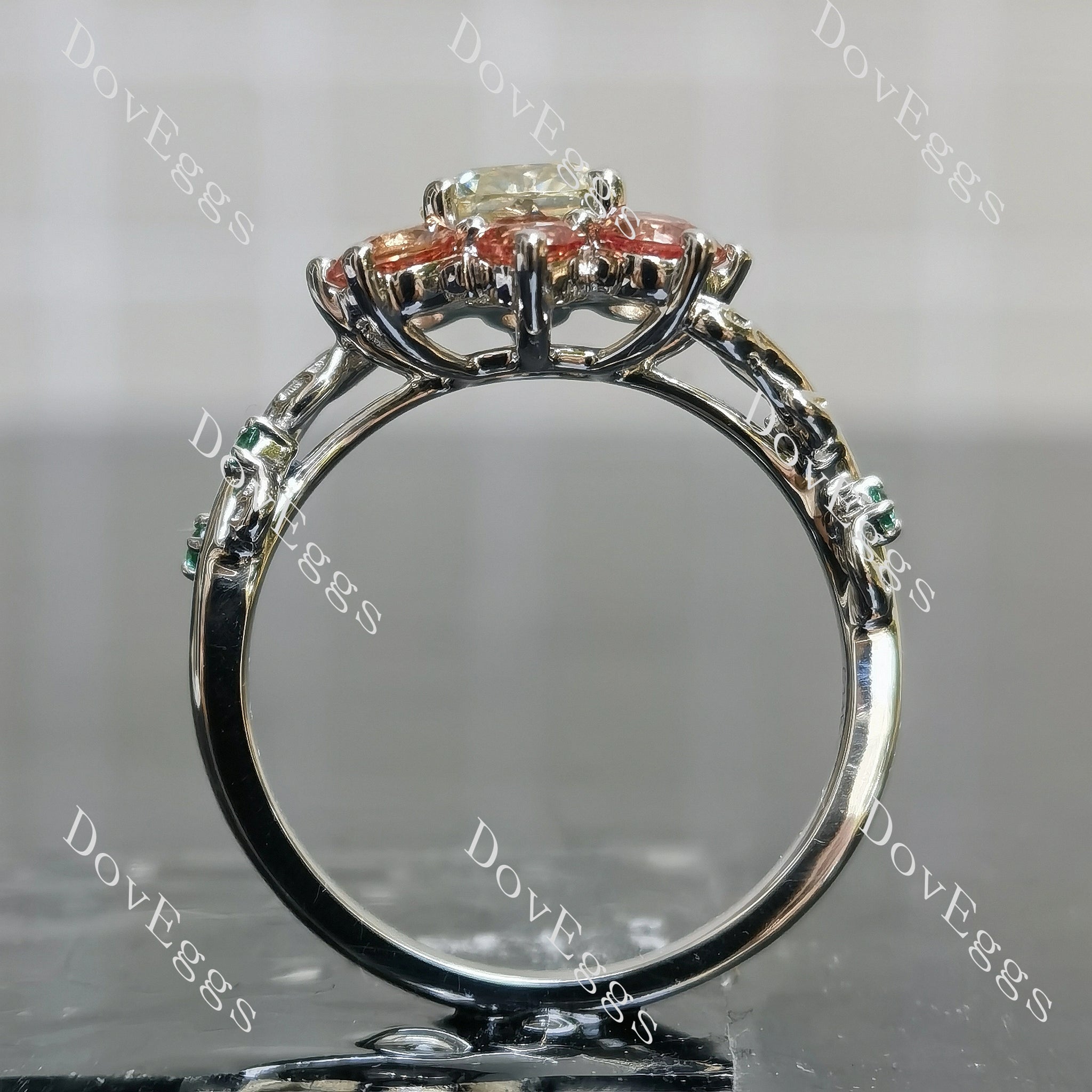 Cushion art deco engagement ring|Doveggs