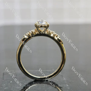Delicate Pavé Lab Diamond Ring with ≤2.8mm Accents in 10K/14K Gold or Platinum | DovEggs