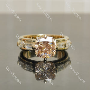 Side stones engagement ring only semi-mount only(Exclusively to DovEggs Stones)
