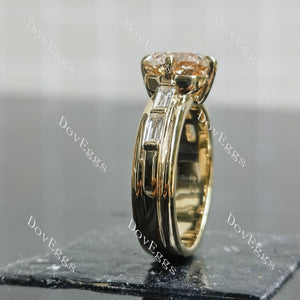 Baguette-Accented Lab Diamond Ring in 10K/14K/18K Gold or Platinum | DovEggs