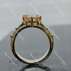 Baguette-Accented Lab Diamond Ring in 10K/14K/18K Gold or Platinum | DovEggs