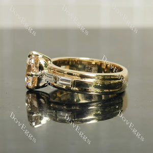 Baguette-Accented Lab Diamond Ring in 10K/14K/18K Gold or Platinum | DovEggs