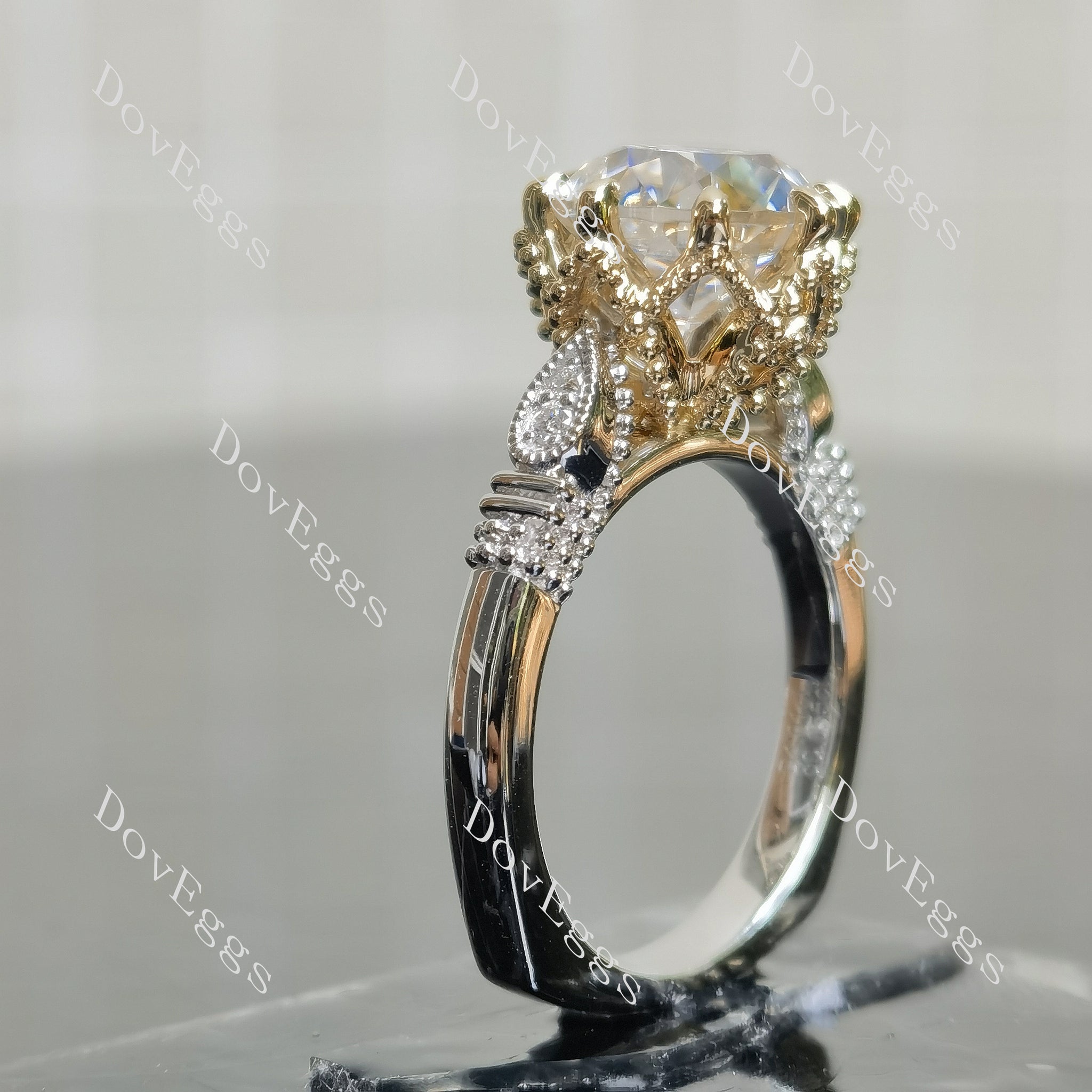 Modern Pave Lab Diamond Ring in 10K/14K/18K Gold or Platinum | DovEggs