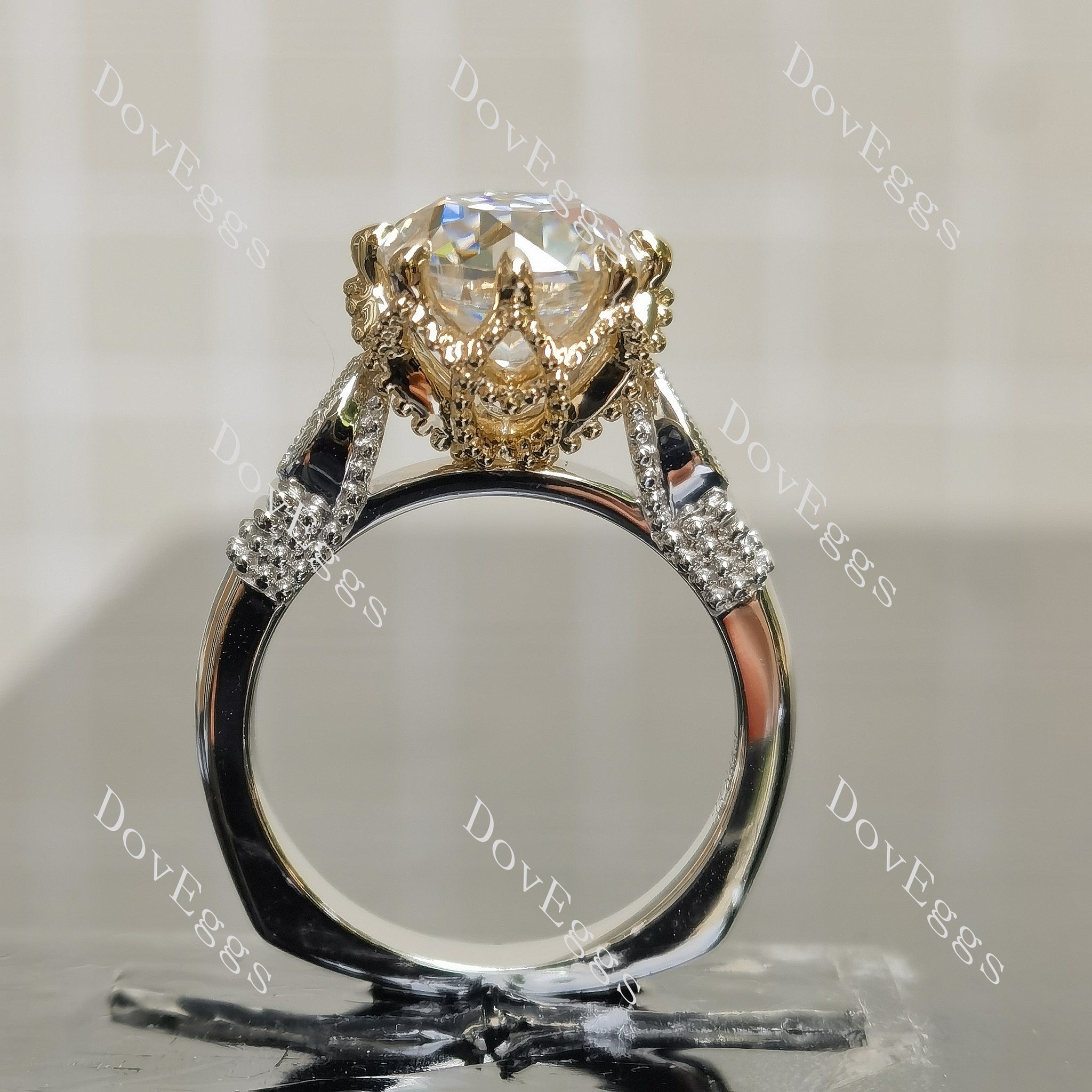 Modern Lab Diamond Ring in 10K/14K/18K Gold or Platinum | DovEggs