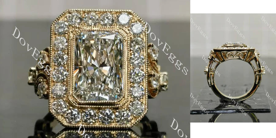 Vintage Halo Lab Grown Diamond Ring in 10K/14K/18K Gold or Platinum | DovEggs
