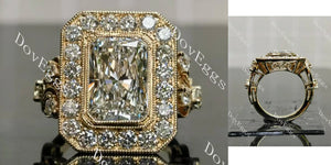Vintage Halo Lab Grown Diamond Ring in 10K/14K/18K Gold or Platinum | DovEggs