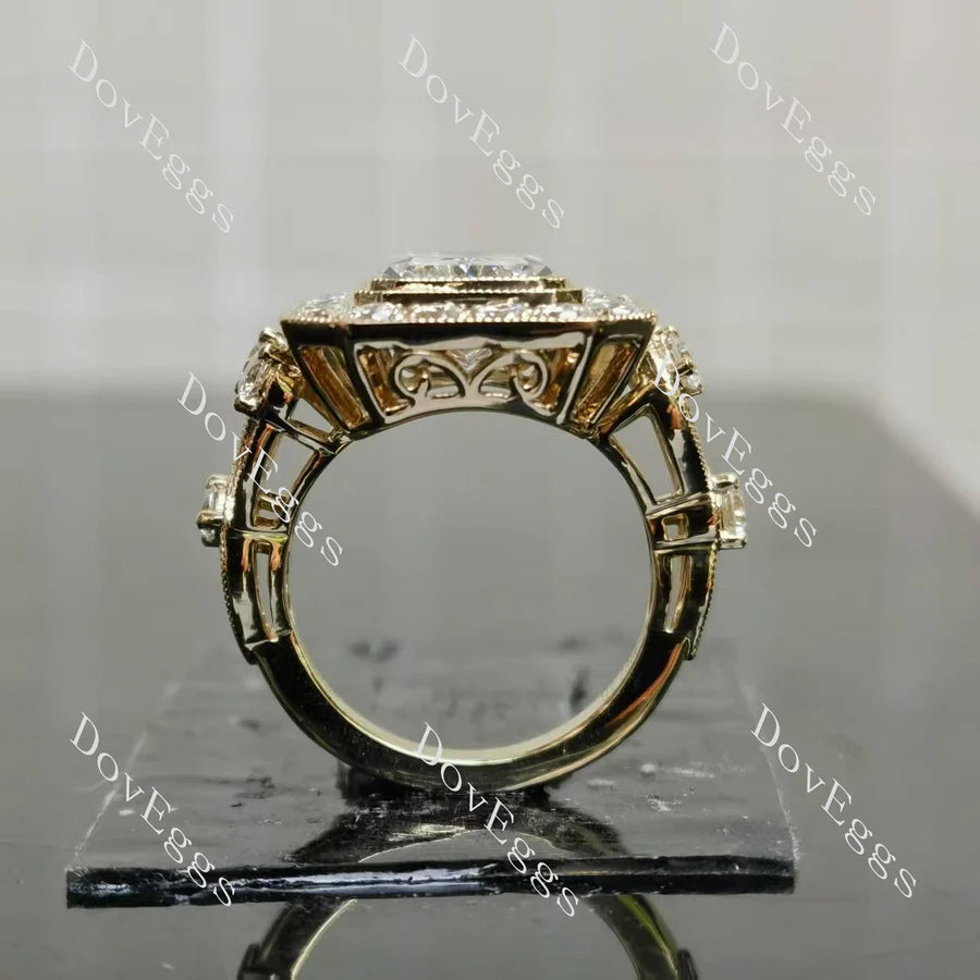 Vintage Halo Lab Grown Diamond Ring in 10K/14K/18K Gold or Platinum | DovEggs