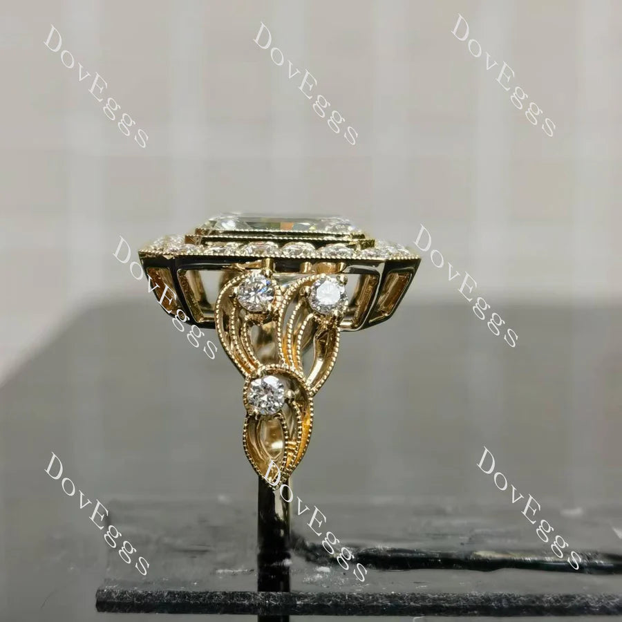 Vintage Halo Lab Grown Diamond Ring in 10K/14K/18K Gold or Platinum | DovEggs