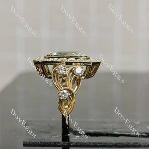 Vintage Halo Lab Grown Diamond Ring in 10K/14K/18K Gold or Platinum | DovEggs