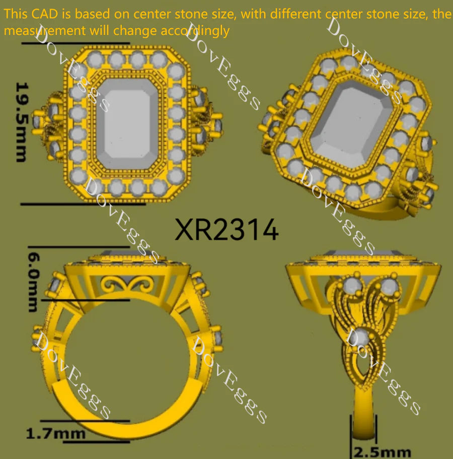 Vintage Halo Lab Grown Diamond Ring in 10K/14K/18K Gold or Platinum | DovEggs