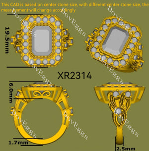 Vintage Halo Lab Grown Diamond Ring in 10K/14K/18K Gold or Platinum | DovEggs
