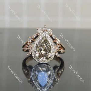 Lab Diamond Ring with 1.5×3mm Marquise & ≤2.8mm Round Accents (Moissanite/LGD/Gem) in 10K/14K/18K Gold or Platinum | DovEggs
