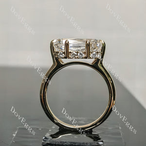 Cushion hidden halo moissanite engagement ring| Doveggs
