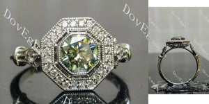 Vintage Halo Lab Grown Diamond Ring in 10K/14K/18K Gold or Platinum | DovEggs