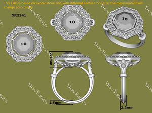 Halo Lab Diamond Ring in 10K/14K/18K Gold & Platinum | DovEggs