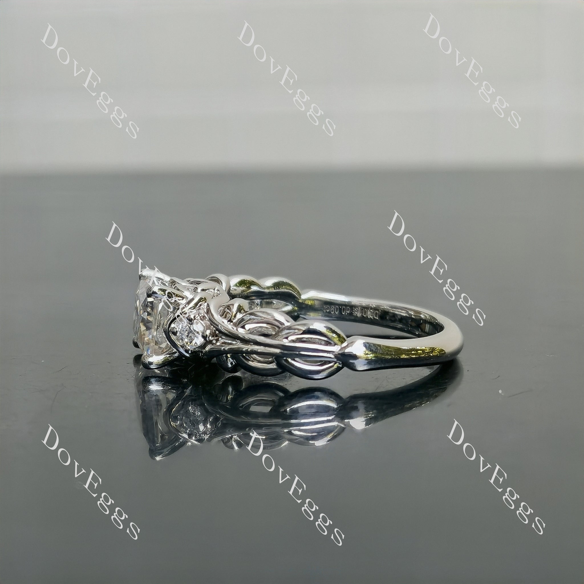 Radiant vintage pattern braided moissanite engagement ring| Doveggs