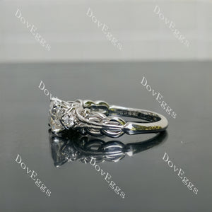 Radiant vintage pattern braided moissanite engagement ring| Doveggs