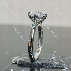 Art deco side stones colored gem stones engagement ring| Doveggs