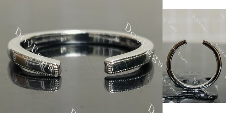 Stacking open plain wedding band main view|Doveggs