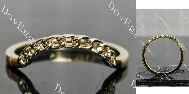 Link chain plain wedding band main view|Doveggs
