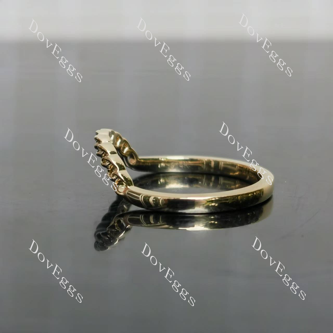 Link chain yellow gold plain wedding band|Doveggs