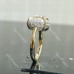 Lab Diamond Ring with Custom Accents (Moissanite/LGD/Gemstone) in 10K/14K/18K Gold or Platinum | DovEggs