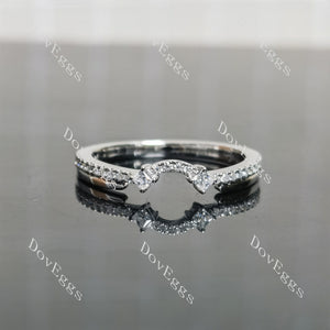 Round princess pave vintage moissanite wedding band|Doveggs