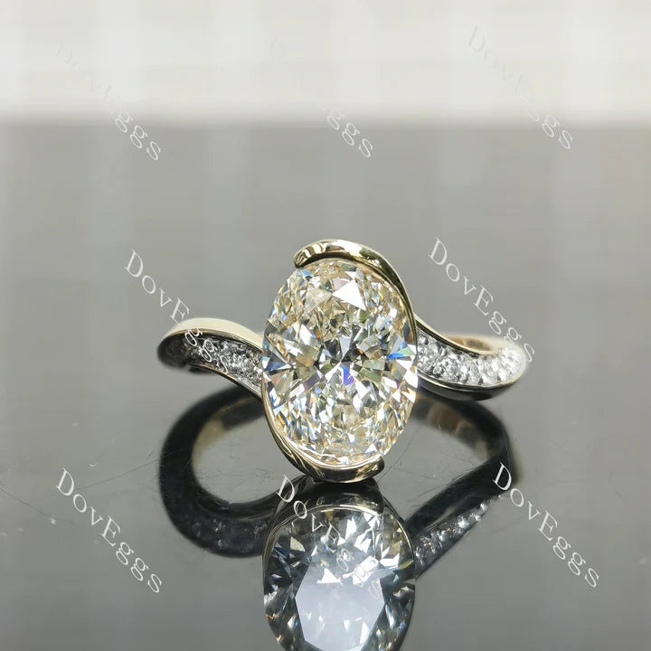Modern Lab Diamond Solitaire Ring in 10K/14K/18K Gold or Platinum | DovEggs