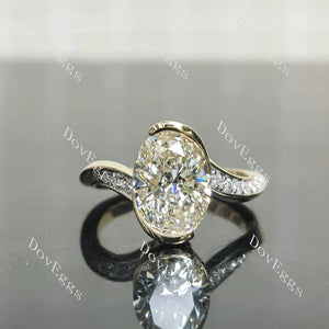 Modern Lab Diamond Solitaire Ring in 10K/14K/18K Gold or Platinum | DovEggs