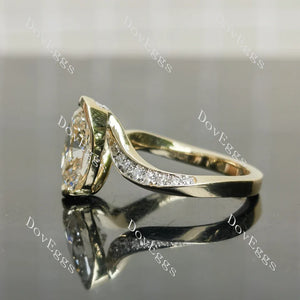 Modern Lab Diamond Solitaire Ring in 10K/14K/18K Gold or Platinum | DovEggs