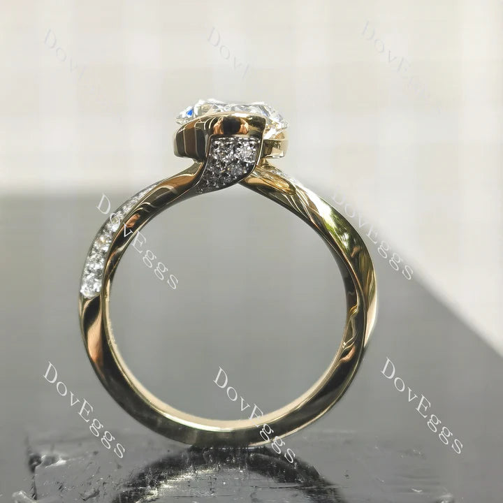 Modern Lab Diamond Solitaire Ring in 10K/14K/18K Gold or Platinum | DovEggs