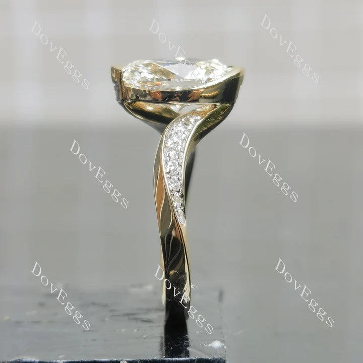 Modern Lab Diamond Solitaire Ring in 10K/14K/18K Gold or Platinum | DovEggs